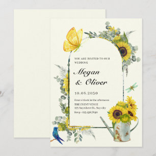 Convites Casamento da primavera de Sunflower