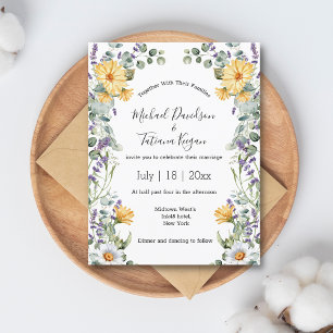 Convites casamento da primavera de verão floral com água ve