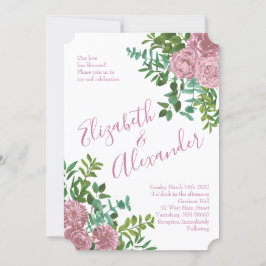 Convites Casamento da primavera do Jardim das Rosas Rosa