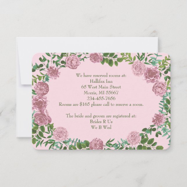 Convites Casamento da primavera do Jardim das Rosas Rosa (Frente)