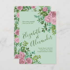 Convites Casamento da primavera do Jardim das Rosas Rosa