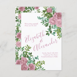 Convites Casamento da primavera do Jardim das Rosas Rosa