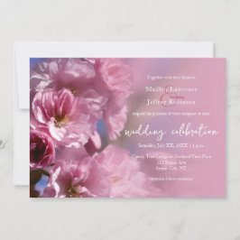 Convites casamento da primavera floresce de cerejeira rosa