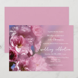 Convites casamento da primavera floresce de cerejeira rosa
