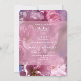 Convites casamento da primavera floresce de cerejeira rosa