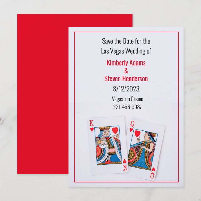 Convites Casamento da Rainha e Rei dos Corações Salvar a Da (Frente/Verso)