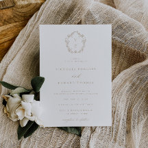 Casamento da Regency Era Crest Beige Monogramas