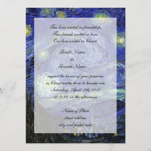 Convites casamento da religião, noite estrelada de van Gogh