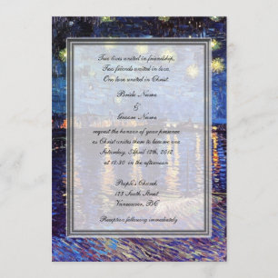 Convites casamento da religião, noite estrelada de van Gogh