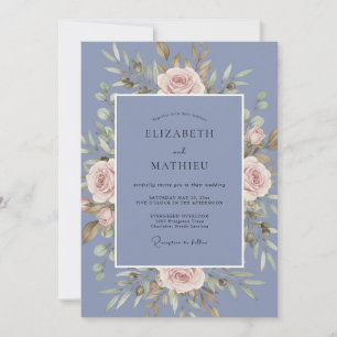Convites Casamento da Rosa Graciosa Azul Centáurea