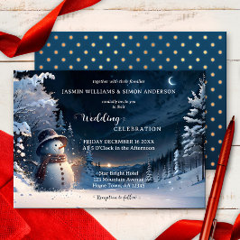 Convites Casamento da Terra Maravilha de Inverno Cute Snowm