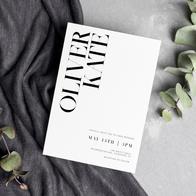Convites Casamento da Tipografia Moderna Elegante Bold (Criador carregado)