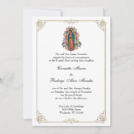 Convites Casamento da Virgem Católica Elegante em Guadalupe