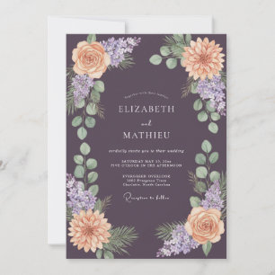 Convites Casamento Dahlia Ameixa Pêssego