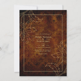 Convites Casamento Damasco Vintage Dourado