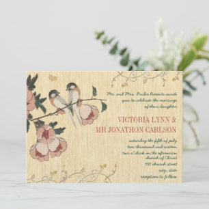Convites Casamento Damasko de Caramanchão de Cerejeira Vint
