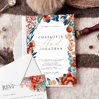 Casamento das Flores Brilhantes Laranja Queimada B