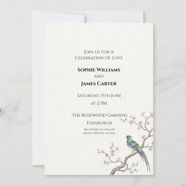 Convites Casamento das Flores de Cerejeira (Frente)