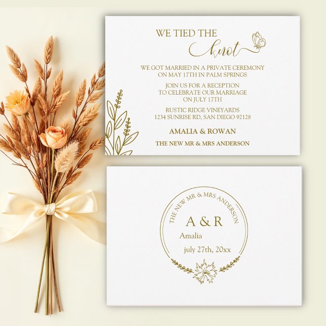 Convites Casamento das Flores-de-Meadow Nós amarramos o nó (Criador carregado)