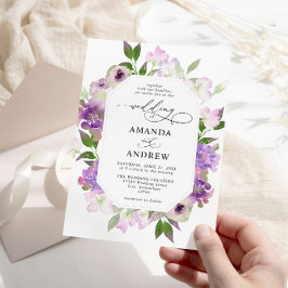 Convites Casamento das Flores Lilac Roxo Elegante