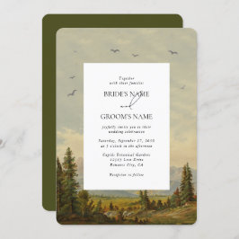 Convites Casamento das Montanhas da Floresta de Pinheiros d