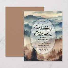 Convites Casamento das Montanhas Dusty Blue e Mocha Brown