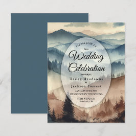 Convites Casamento das Montanhas Dusty Blue e Mocha Brown