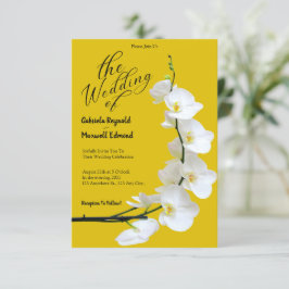 Convites Casamento das Orquídeas Amarelas e Brancas Florais
