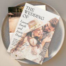 Convites Casamento de 4 fotos preto e branco moderno