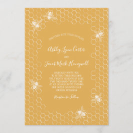 Convites Casamento de Abelhas e Ouros