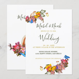 Convites  Casamento de Abelhas Sustentáveis com Proteas Fl