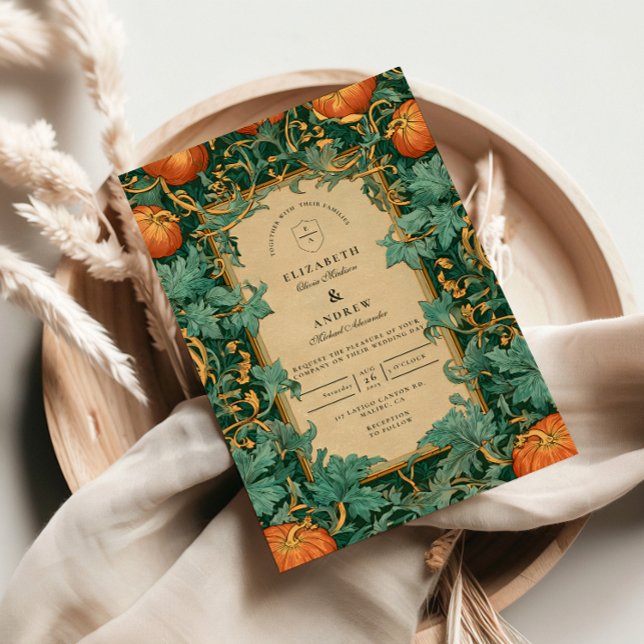 Convites Casamento de Abóbora Art Nouveau (Criador carregado)