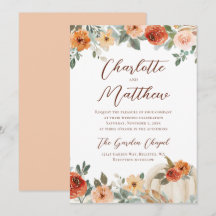 Casamento de Abóbora de Outono Floral Terracota