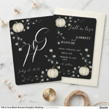 Casamento de Abóbora de Outono Preto Enamorados