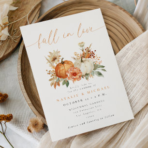Convites Casamento de Abóbora Floral de Namoro