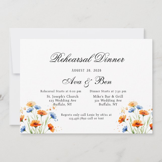 Convites Casamento de Abraço de Flores Selvagens de Verão (Frente)