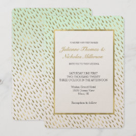 Convites Casamento de Abstrato de Ombre Branco Dourado