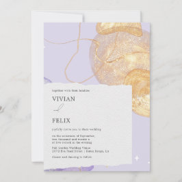 Convites Casamento de Abstrato e Roxo de Luxo