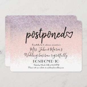 Convites Casamento de Adiamento de Data do Ombre Glitter