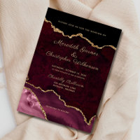 Casamento de Agitação Dourada da Elegância Burgund