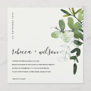 CONVITES CASAMENTO DE ÁGUA DE FOLIAGEM EUCALYPTUS VERDE BR