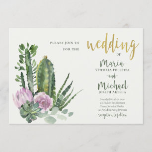 CONVITES CASAMENTO DE ÁGUA DO DESERTO FLORAL DA LÍLAC CAC