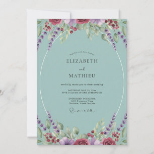 Convites Casamento de Água Magenta Wisteria