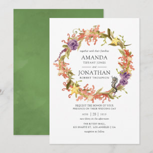 Convites Casamento de Algas Marinhas em Aquarela