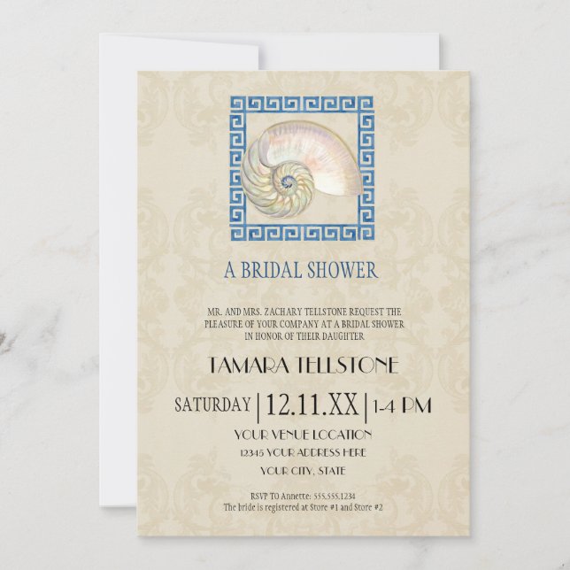 Convites Casamento de Algodão de Praia de Praia com Padrão  (Frente)