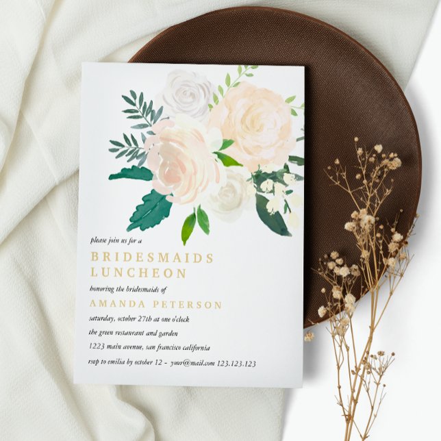 Convites Casamento de Almofadas com Pontes Florais de Ivory (Criador carregado)