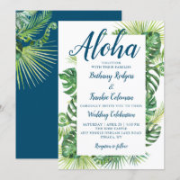 Casamento de Aloha Tropical Greenery Blue Beach