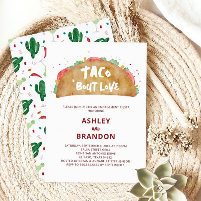 Convites Casamento de Amor de Taco Festa de Noivado Fiesta (Criador carregado)