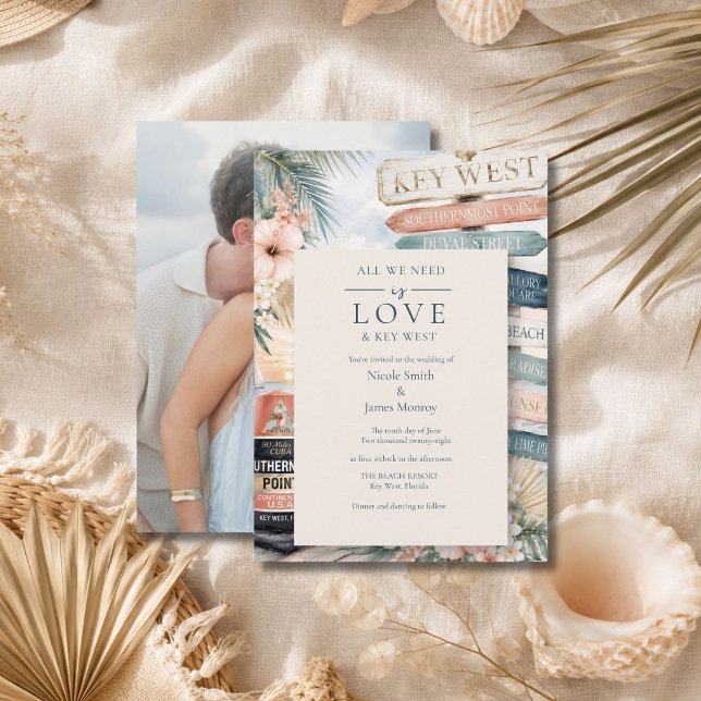 Convites Casamento de Amor e Foto em Key West (Criador carregado)