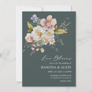 Convites Casamento de Amor para Sempre - Verde Verde Escuro